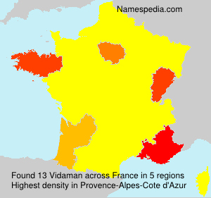 Surname Vidaman in France Surname Vidaman in France