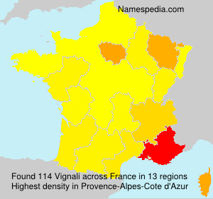 Surname Vignali in France Surname Vignali in France