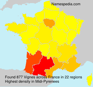 Surname Vignes in France Surname Vignes in France