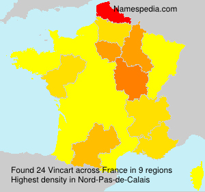 Surname Vincart in France Surname Vincart in France