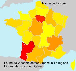 Surname Vincente in France Surname Vincente in France