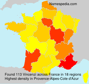 Surname Vincenzi in France Surname Vincenzi in France