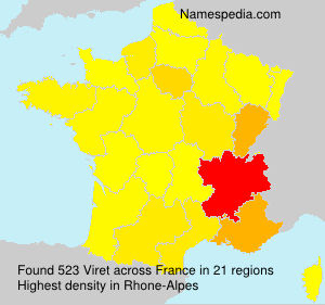 Surname Viret in France Surname Viret in France