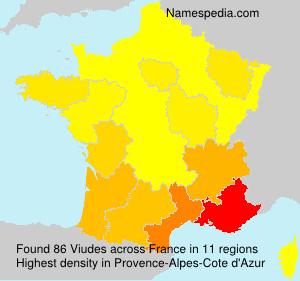 Surname Viudes in France Surname Viudes in France