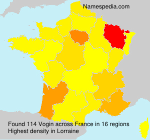 Surname Vogin in France Surname Vogin in France