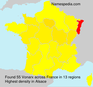 Surname Vonarx in France Surname Vonarx in France