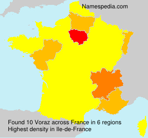Surname Voraz in France Surname Voraz in France