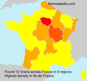 Surname Vrana in France Surname Vrana in France
