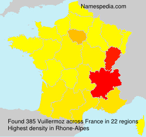 Surname Vuillermoz in France Surname Vuillermoz in France
