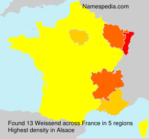 Surname Weissend in France Surname Weissend in France