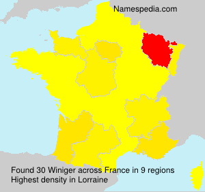 Surname Winiger in France Surname Winiger in France
