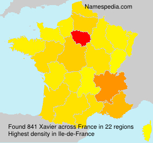 Surname Xavier in France Surname Xavier in France