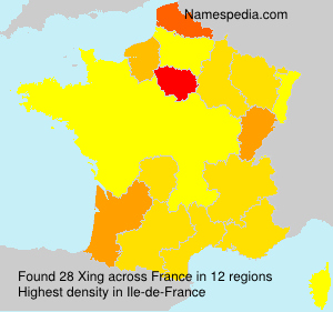 Surname Xing in France Surname Xing in France