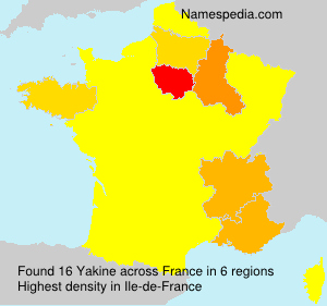 Surname Yakine in France Surname Yakine in France