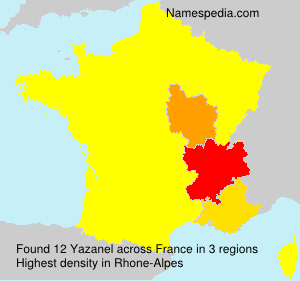Surname Yazanel in France Surname Yazanel in France