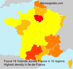 Surname Yolande in France Surname Yolande in France