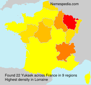 Surname Yuksek in France