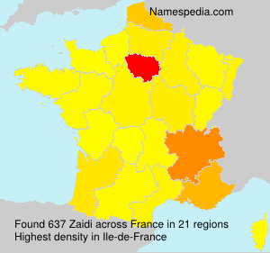 Surname Zaidi in France Surname Zaidi in France