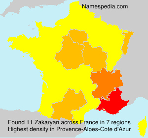Surname Zakaryan in France Surname Zakaryan in France