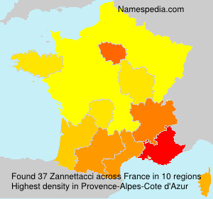 Surname Zannettacci in France Surname Zannettacci in France