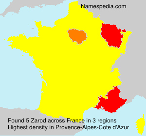 Surname Zarod in France