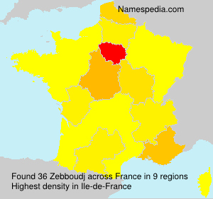 Surname Zebboudj in France Surname Zebboudj in France