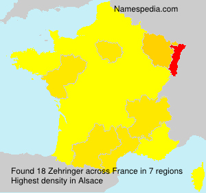 Surname Zehringer in France Surname Zehringer in France