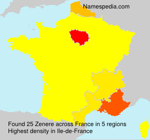 Surname Zenere in France Surname Zenere in France