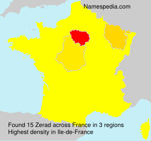 Surname Zerad in France Surname Zerad in France