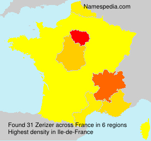 Surname Zerizer in France Surname Zerizer in France