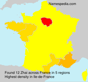 Surname Zhai in France