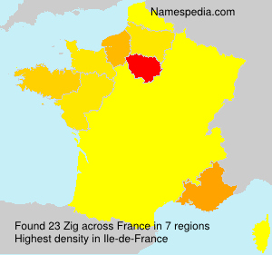 Surname Zig in France Surname Zig in France