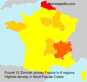 Surname Zimniak in France