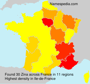 Surname Zina in France Surname Zina in France