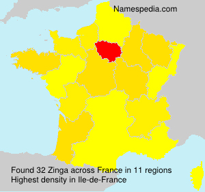 Surname Zinga in France Surname Zinga in France