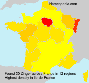 Surname Zinger in France Surname Zinger in France