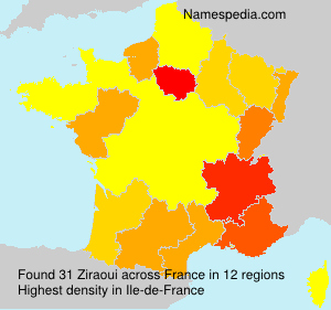 Surname Ziraoui in France Surname Ziraoui in France