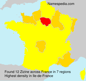 Surname Zizine in France Surname Zizine in France