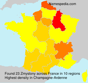 Surname Zmyslony in France