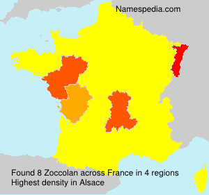 Surname Zoccolan in France Surname Zoccolan in France