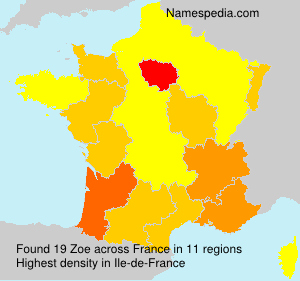 Surname Zoe in France Surname Zoe in France