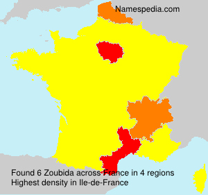 Surname Zoubida in France Surname Zoubida in France