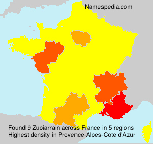 Surname Zubiarrain in France Surname Zubiarrain in France