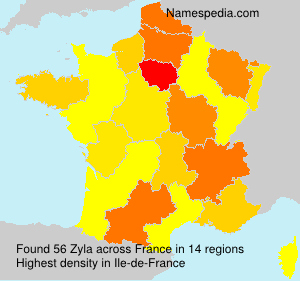 Surname Zyla in France Surname Zyla in France