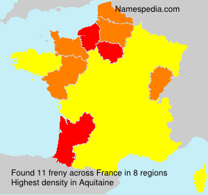 Surname freny in France Surname freny in France