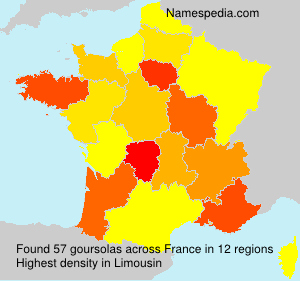Surname goursolas in France Surname goursolas in France