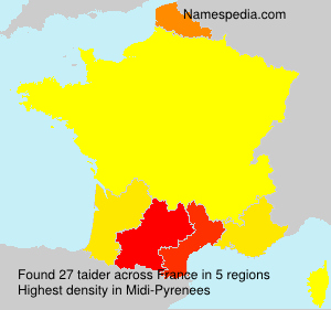 Surname taider in France Surname taider in France