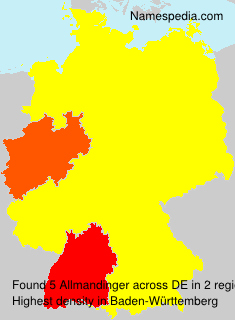 Surname Allmandinger in Germany Surname Allmandinger in Germany