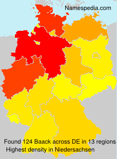 Surname Baack in Germany Surname Baack in Germany