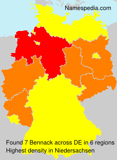 Surname Bennack in Germany Surname Bennack in Germany